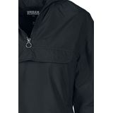 Urban Classics - Windbreaker - Zwart - Effen - Met Capuchon - Lange Mouwen