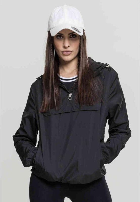 Urban Classics - Windbreaker - Zwart - Effen - Met Capuchon - Lange Mouwen