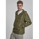 Urban Classics - Windbreaker Basic Pull-Over - Jacket - Zwart - Lichtgewicht met Capuchon en Ritssluiting