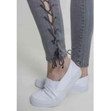 Slimfit Jeans - Zwart - Denim - Vetersluiting Aan Zijkant