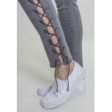 Slimfit Jeans - Zwart - Denim - Vetersluiting Aan Zijkant