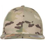 Flexfit Multicam® Snapback Cap Flat Visor Cap met kunststof sluiting, camouflagepatroon, voor dames en heren, eenheidsmaat, Multicam., Eén maat