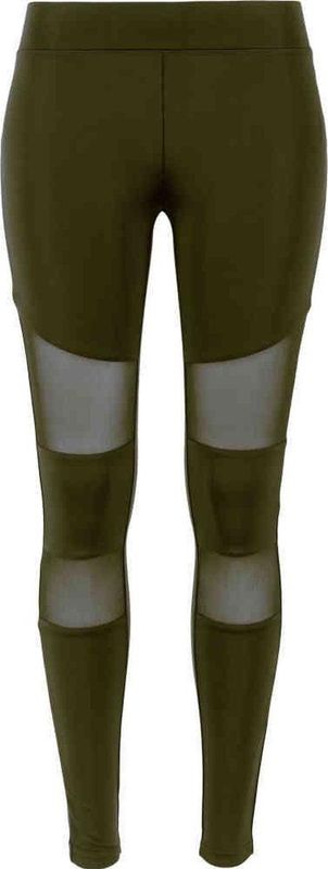 Urban Classics Dames Leggings Tech Mesh Yoga Fitness Broek, lange streetwear- & sportbroek met mesh inzetstukken in vele kleuren, maten XS - 5XL