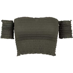 Urban Classics - Cold Shoulder Smoke Crop top - Groen