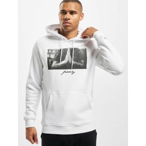 Mister Tee - Pray Hoody - Sweatshirt - Wit - 70% Katoen, 30% Polyester