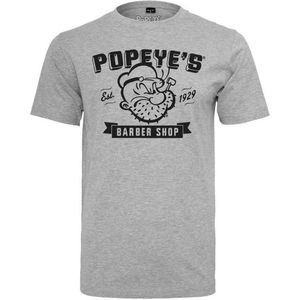 Merchcode Popeye - Barber Shop Heren T-shirt Grijs