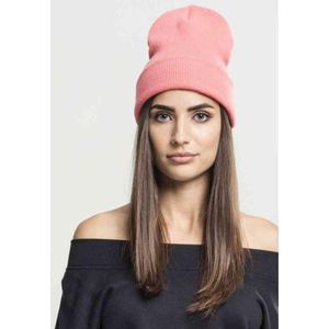 Yupoong beanie muts long coral