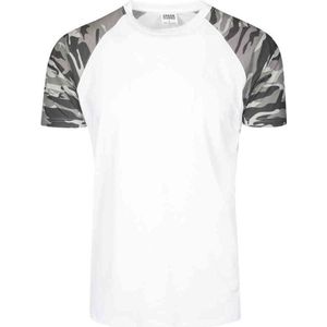 Urban Classics - Raglan Contrast Heren T-shirt - Wit Groen