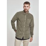 Urban Classics - Herenhemd - Corduroy - Lange Mouwen - Olijfgroen