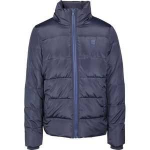 Urban Classics Puffer Jacket Donsjack met capuchon, afneembaar, gevoerd, winterjas voor heren, blauw (marineblauw), L