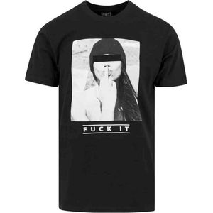 Mister Tee - F#?KIT - T-shirt - Zwart/Wit - Jersey, Ronde Hals, Kwartmouw