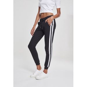 Urban Classics - College Contrast Dames joggingbroek - Zwart/Wit