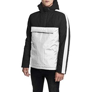 Urban Classics Winterjacke 3-Tone Padded Pull Over Hooded Jacket White/Black-M