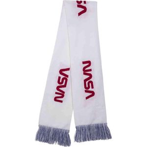 Mister Tee NASA Unisex gebreide sjaal, blauw rood wit, Eén maat, Blauw Rood Wit