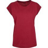 Build Your Brand Dames Extended Shoulder Tee T-Shirt, bordeaux, 5XL