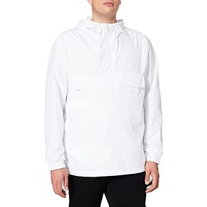 Build Your Brand - Herenjas - Wit - Basic Pull Over Windbreaker