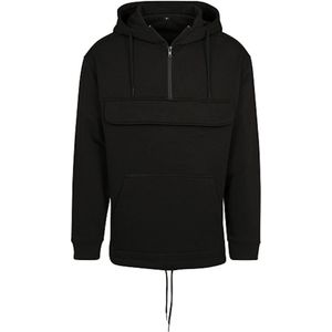 Unisex Pull Over Hoodie met rits Black