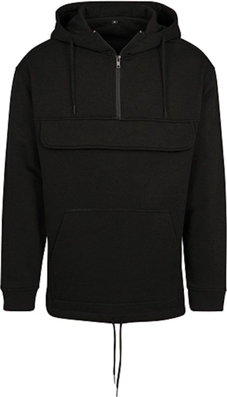 Unisex Pull Over Hoodie met rits Black