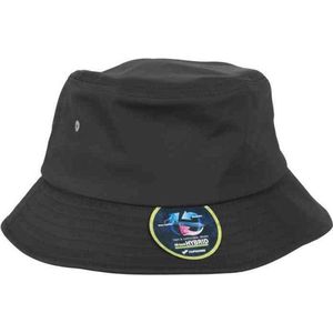 Yupoong Flexfit Nylon Bucket Hat Unisex Mannen en Vrouwen Vissershoed, Zwart (zwart) One Size