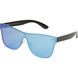 Urban Classics Uniseks zonnebril voor volwassenen 103 Chain brilmontuur, zwart (blauw blauw), zwart (blk blue), Eén maat, zwart (blk blue)