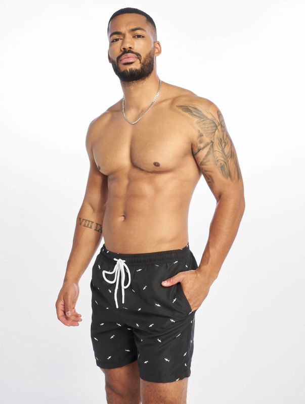 Urban Classics - Embroidery - Zwemshort - Zwart - Elastische Tailleband met Trekkoord