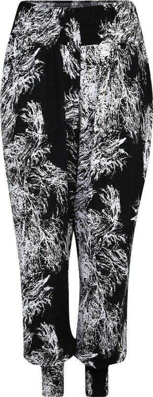 Urban Classics - Sarong Pants - Zwart-Wit - 100% Viscose - Harem Pasvorm