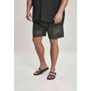 Urban Classics - Palm Zwemshorts - Zwart/Groen