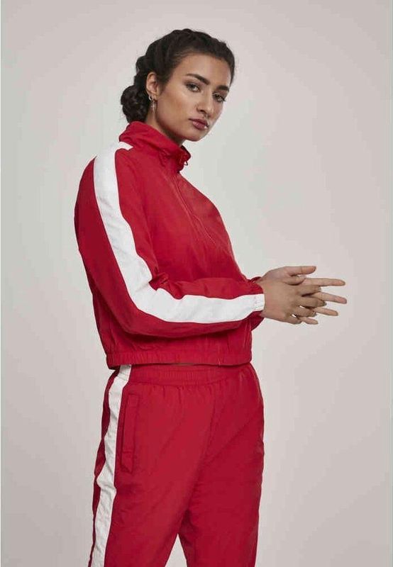 Urban Classics Ladies Short Striped Crinkle Track Jacket