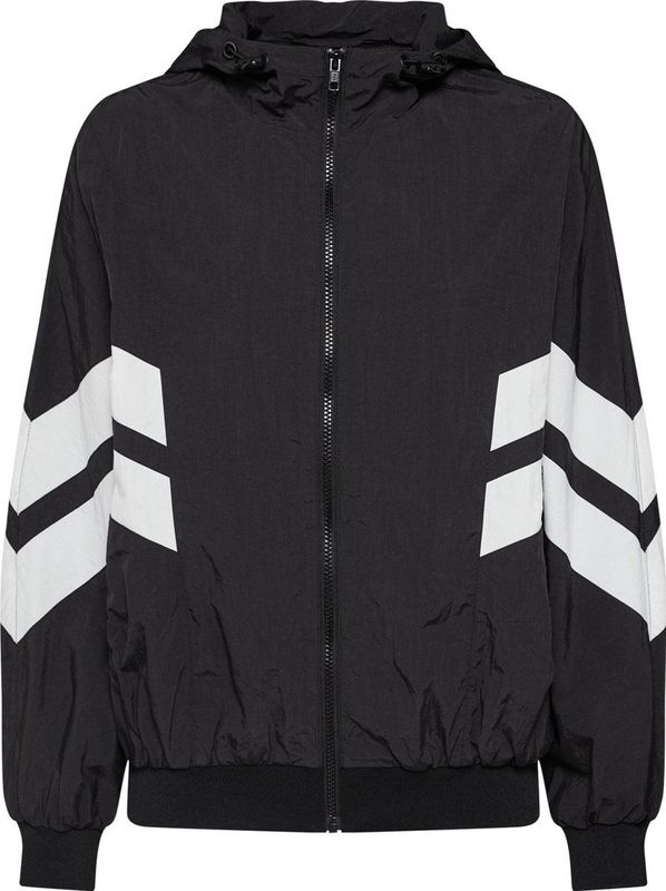 Urban Classics - Crinkle Batwing Jas - Zwart - Gekreukt Nylon