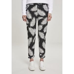 Urban Classics - Elastic Waist AOP Capri broek - Zwart/Wit