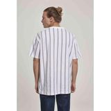 Urban Classics - Heavy Oversized AOP Stripe Heren T-shirt Wit Blauw
