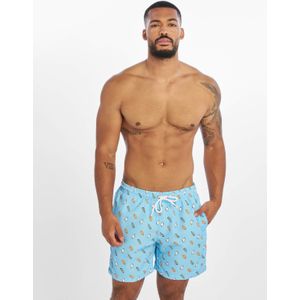 Urban Classics - Pattern Swimshort - Zwembroek - Lichtblauw - IJsjes