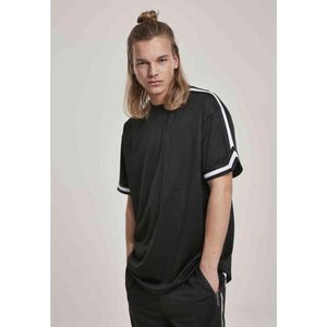 Urban Classics - Oversized Stripes Mesh Heren T-shirt - Zwart