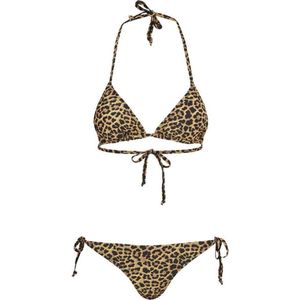 Urban Classics - Animal Leo Bikini Set - Bruin/Zwart - 88% Polyester, 12% Elastaan