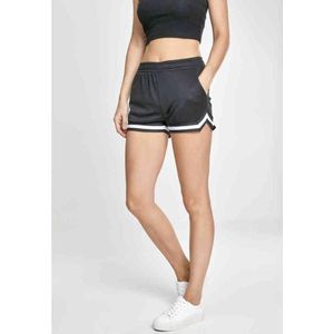 Urban Classics Dames Dames Stripes Mesh Hot Pants Shorts, zwart (Black 00007), 5XL Kurz