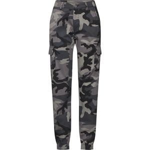 Urban Classics - High Waist Camo Cargobroek Zwart/Grijs