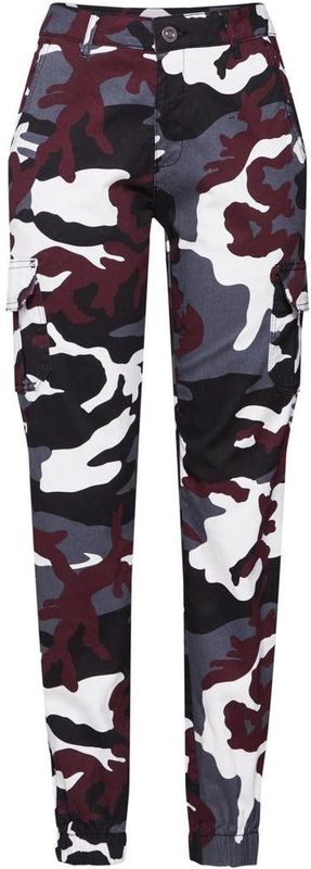 Urban Classics - High Waist Camo Cargobroek Rood