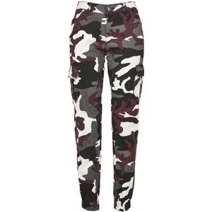 Urban Classics - High Waist Camo Cargobroek Rood