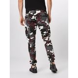 Urban Classics - Camo 2.0 Cargobroek Zwart/Bordeaux rood