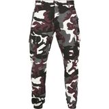 Urban Classics - Camo 2.0 Cargobroek Zwart/Bordeaux rood