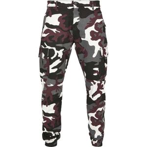 Urban Classics - Camo 2.0 Cargobroek Zwart/Bordeaux rood