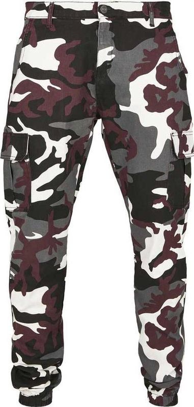 Urban Classics - Camo 2.0 Cargobroek Zwart/Bordeaux rood