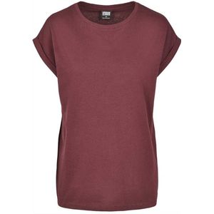 Urban Classics - Extended Shoulder Dames T-shirt Bordeaux rood