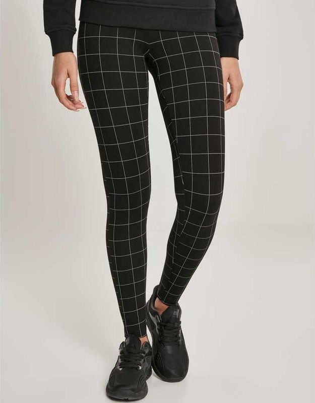 Urban Classics - Check Legging - Zwart/Wit