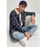Urban Classics - Sherpa Lined Shirt Jacket   Blauw/Wit