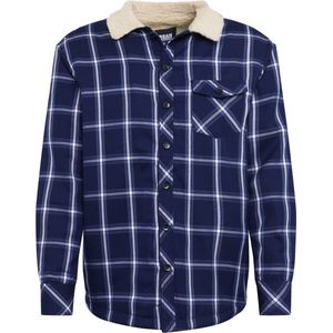 Urban Classics - Sherpa Lined Shirt Jacket   Blauw/Wit