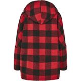 Urban Classics - Oversized Check Sherpa Winterjas   Rood/Zwart