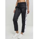 Urban Classics - Dames Button Up Trackbroek - Zwart/Wit - Casual Materiaal