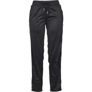 Urban Classics - Dames Button Up Trackbroek - Zwart/Wit - Casual Materiaal