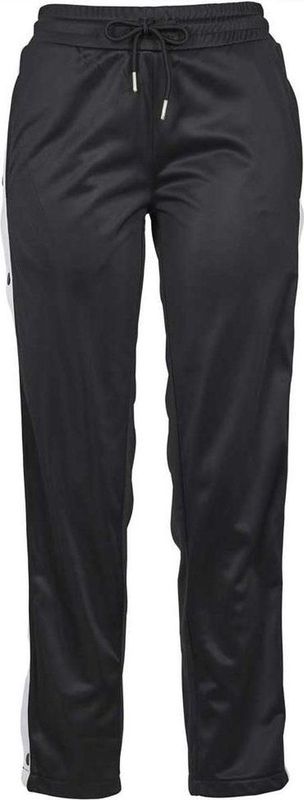 Urban Classics - Dames Button Up Trackbroek - Zwart/Wit - Casual Materiaal